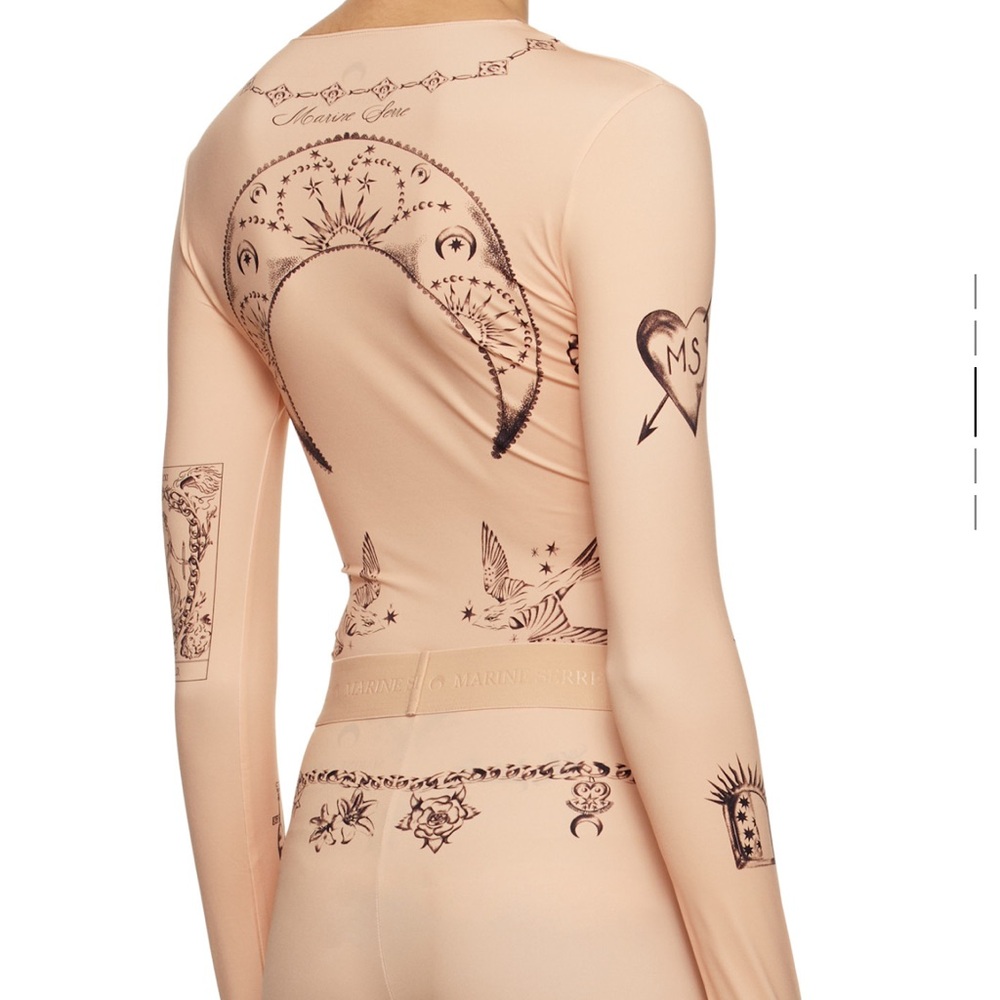 Marine Serre Beige Graphic Long Sleeve Pajama Top